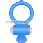 Виброкольцо Power Clit Cockring Heart, голубое - Фото №1