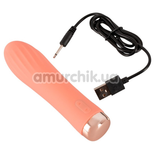 Вибратор Peachy Mini Ribbed Vibrator, оранжевый