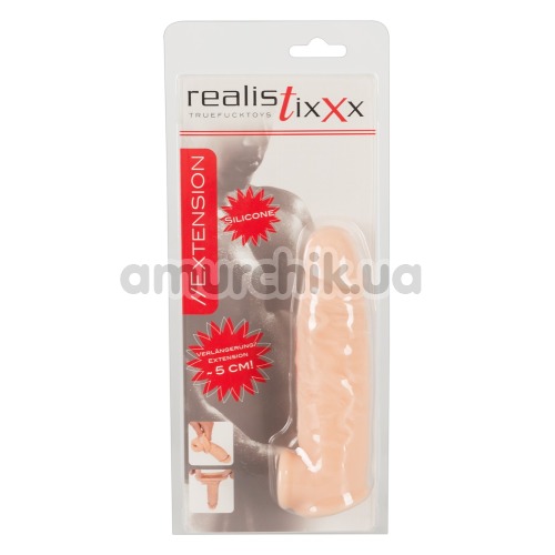 Насадка на пенис Realistixxx Extension (увеличивает на 5 см), телесная