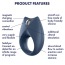 Виброкольцо Satisfyer Royal One Ring Vibrator, синее - Фото №10