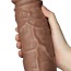 Вібратор Realistic Chubby Dildo 10.5, коричневий - Фото №12
