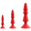 Набор из 3 анальных пробок Menzstuff 3-Piece Anal Cone Set, красный - Фото №0
