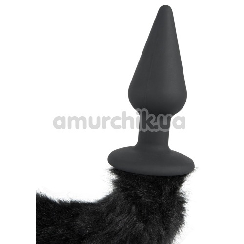 Анальная пробка с черным хвостом Bad Kitty Naughty Toys Plug and Tail