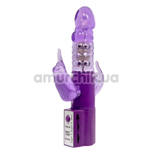 Анально-вагинально-клиторальный вибратор Pretty Love Christina, фиолетовый - Фото №1