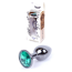 Анальная пробка с зеленым кристаллом Exclusivity Jewellery Dark Silver Plug, серебряная - Фото №8
