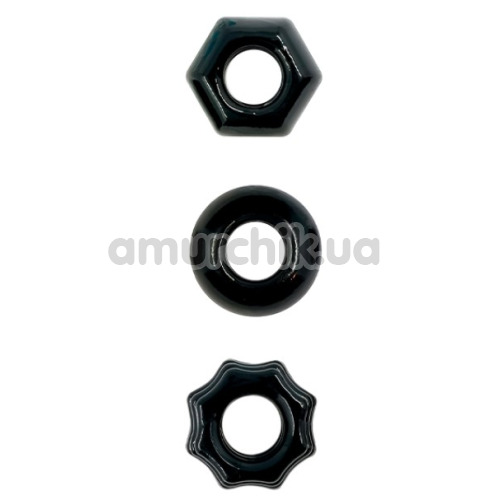 Набор из 3 эрекционных колец Renegade Chubbies Super Stretchable Rings, черный