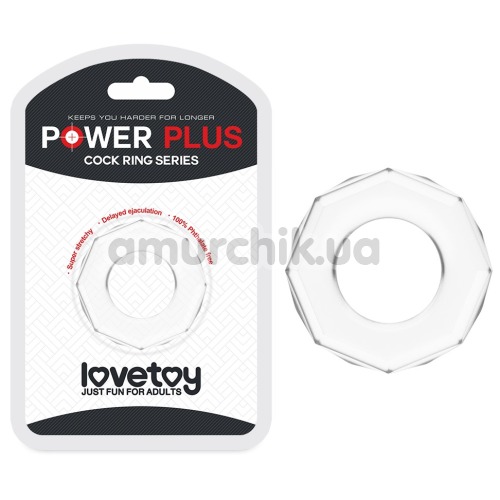 Ерекційне кільце Power Plus Cock Ring Series LV1434, прозоре