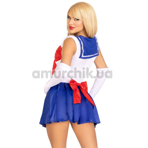 Костюм Сейлор Мун Leg Avenue Sexy Sailor, бело-синий: платье + перчатки