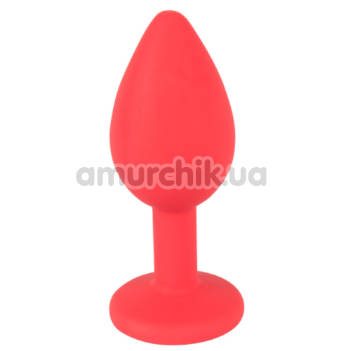 Анальная пробка с красным кристаллом Colorful Joy Jewel Red Plug Small, красная