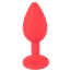 Анальная пробка с красным кристаллом Colorful Joy Jewel Red Plug Small, красная - Фото №2