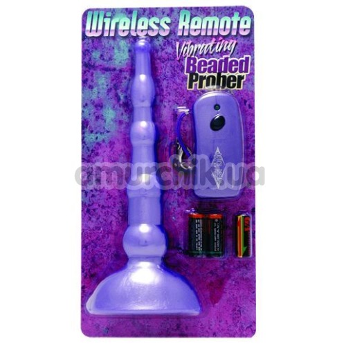 Анальная пробка с вибрацией Wireless Remote Beaded Prober, фиолетовая