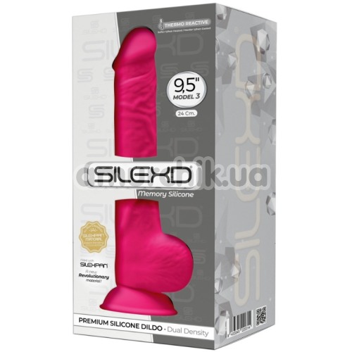 Фалоімітатор Silexd Premium Silicone Dildo Model 3 Size 9.5, рожевий