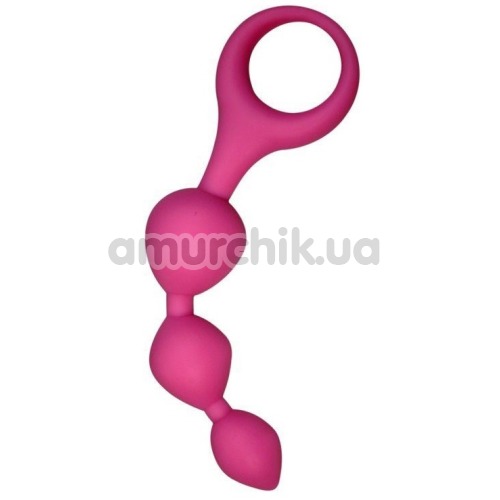 Анальная цепочка Alive Triball Anal Curves, розовая - Фото №1
