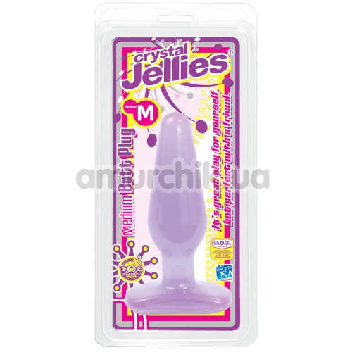 Анальна пробка Crystal Jellies Medium, 14 см фіолетова