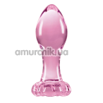 Анальна пробка Crystal Glass Flower, рожева - Фото №1