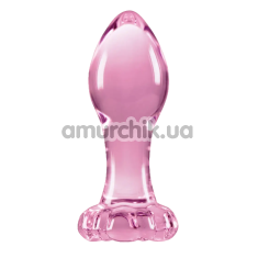 Анальная пробка Crystal Glass Flower, розовая - Фото №1