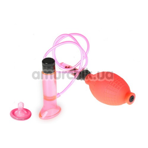 Вакуумная помпа для клитора с вибрацией Clitoral Vibrating Pump, розовая