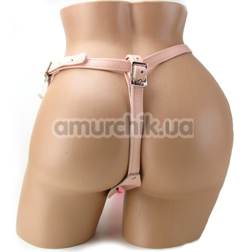Страпон JanineS Pink Leather Ultra Harness with vac-u-lock system