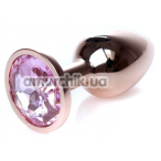 Анальна пробка зі світло-рожевим кристалом Exclusivity Jewellery RedGold Plug, золота - Фото №1