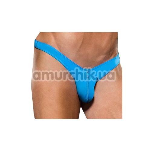 Трусы-стринги мужские Microfiber Zip Up Low-Rise Thong, голубые