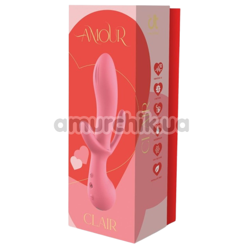 Анально-вагинально-клиторальный вибратор Amour Clair, розовый