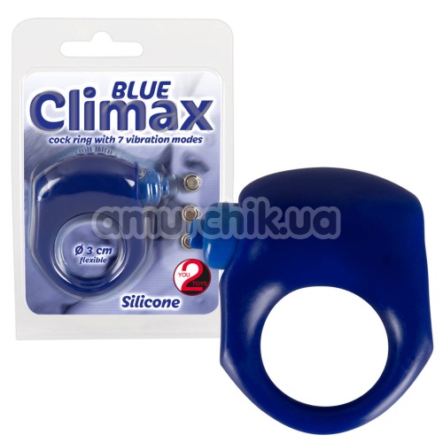 Віброкільце Blue Climax Silicone, синє
