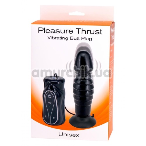 Анальна пробка з вібрацією Pleasure Thrust Vibrating Butt Plug, чорна