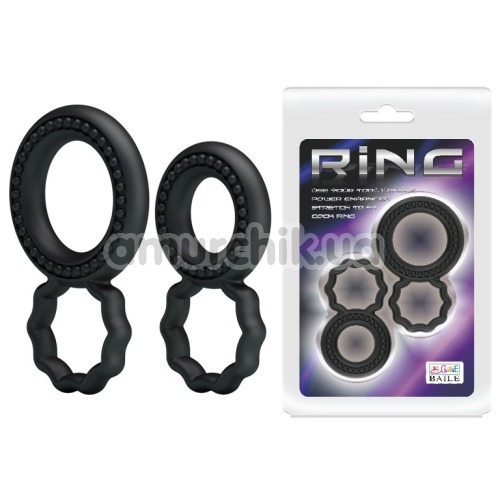 Набор из 2 эрекционных колец Ring BI-0507, чёрный