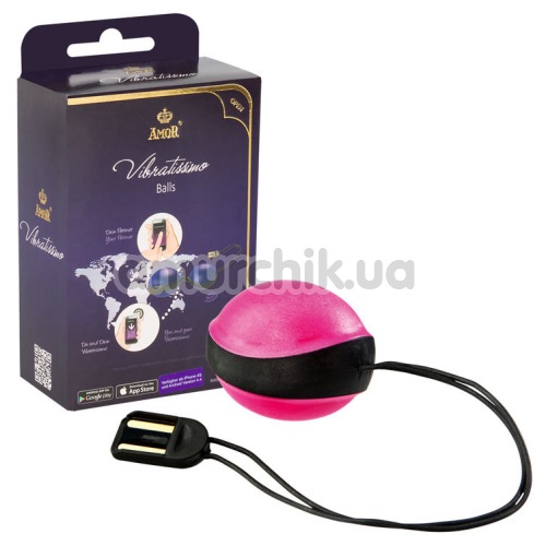 Вагинальный шарик с вибрацией Amor Vibratissimo Ball, розово-черный
