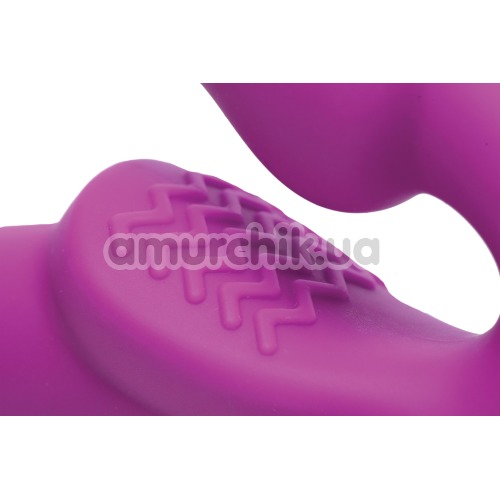 Безременевий страпон з вібрацією Evoke Vibrating Strapless Silicone Strap On Dildo, рожевий