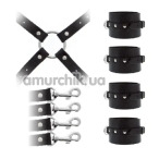Фиксаторы для рук и ног Guilty Pleasure Leather Hog Tie Cuff Set, черные - Фото №1
