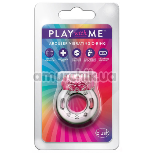 Віброкільце для члена Play With Me Arouser Vibrating C-Ring, рожеве