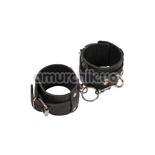 Фиксаторы для рук Leather Dominant Hand Cuffs, черные - Фото №1