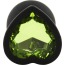 Анальная пробка с салатовым кристаллом Silicone Jewelled Butt Plug Heart Small, черная - Фото №2