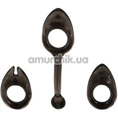 Набор из 3 эрекционных колец Expandable Cock Rings, черный - Фото №1