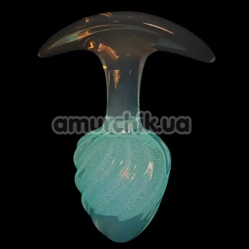 Анальная пробка Univibe Glow-In-Dark Ribbed S, фиолетовая