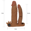 Двойная насадка - удлинитель пениса с вибрацией Lovetoy Pleasure X-Tender Series LV314101, коричневая - Фото №5
