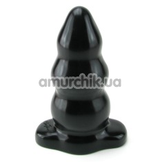Анальная пробка Tripple Ripple Butt Plug Large, большая черная - Фото №1