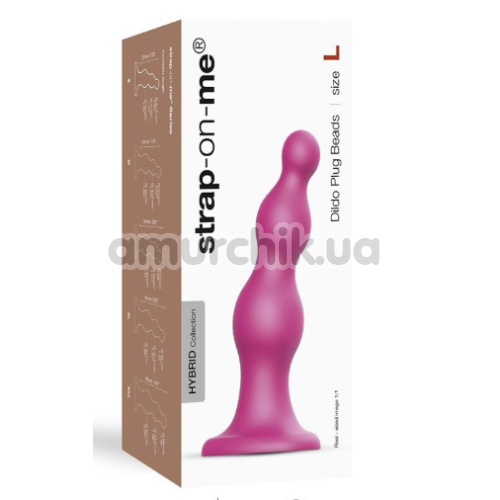 Фаллоимитатор Strap-On-Me Dildo Plug Beads XL, розовый