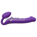 Безремневой страпон с вибрацией Strap-On-Me Vibrating Bendable Strap-On L, фиолетовый - Фото №1