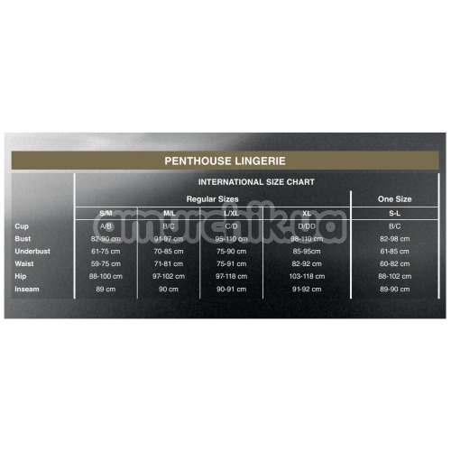 Комплект Penthouse Lingerie Libido Boost, чорний: пеньюар + трусики-стрінги