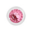 Анальная пробка с розовым кристаллом Adam & Eve Pink Gem Glass Plug Large, прозрачная - Фото №1