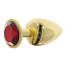Анальная пробка с красным кристаллом Taboom Bondage In Luxury Butt Plug Diamond Jewel Small, золотая - Фото №2