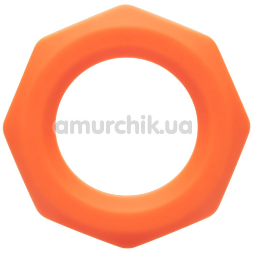 Эрекционное кольцо для члена Alpha Liquid Silicone Sexagon Ring, оранжевое - Фото №1