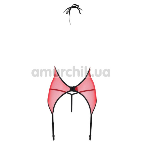 Комплект Passion Free Your Senses Erotic Line Peonia Corset, червоно-чорний: корсет + трусики-стрінги