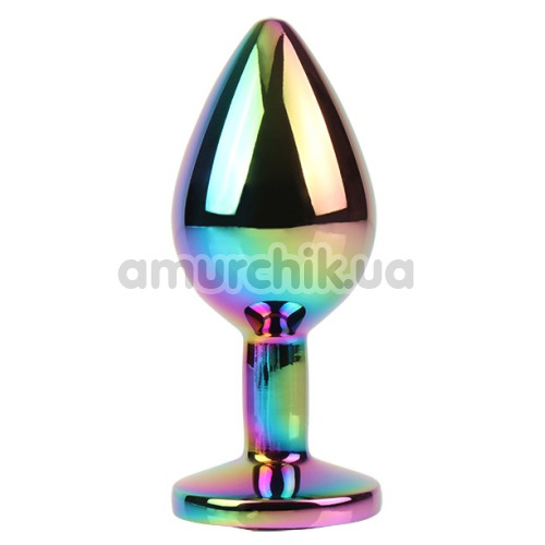 Анальна пробка з райдужним кристалом Matrix Mont Rainbow Gem Metal Plug M, мультикольорова