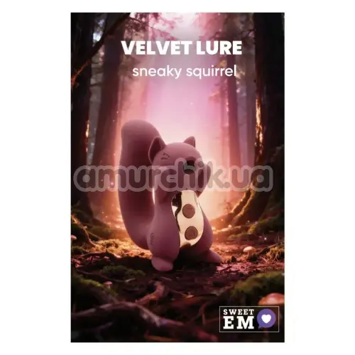 Симулятор орального сексу для жінок з вібрацією Sweet Em Velvet Lure Sneaky Squirrel, рожевий