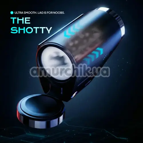 Мастурбатор с вибрацией, ротацией и толчками Kaotik Labs The Shotty, черный