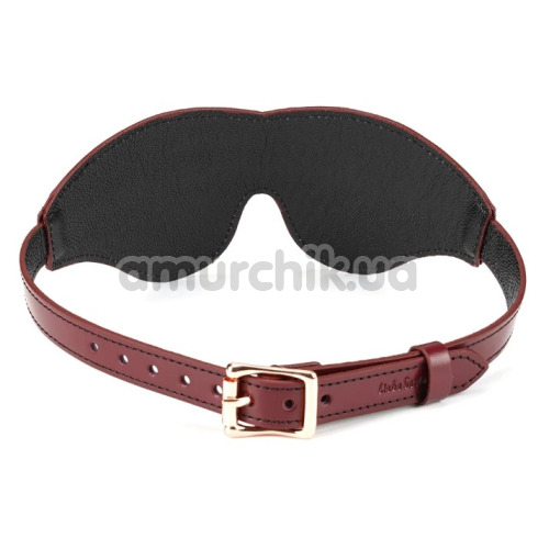Маска на очі Liebe Seele Wine Red Leather Blindfold With Rose Gold Buckle, бордова