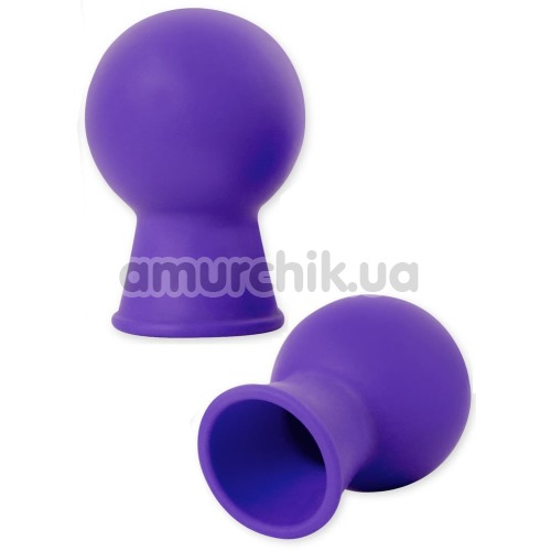 Вакуумные стимуляторы для сосков Nippless Silicone Nipple Suckers, фиолетовые - Фото №1
